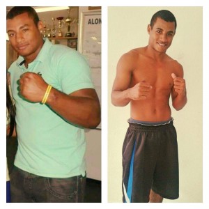 Antes e depois: David com 93 quilos e atualmente, com 69 quilos
